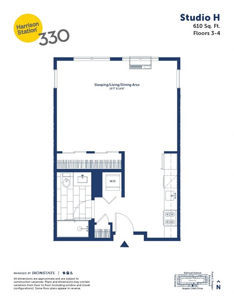a floor plan of a unit with a loft
